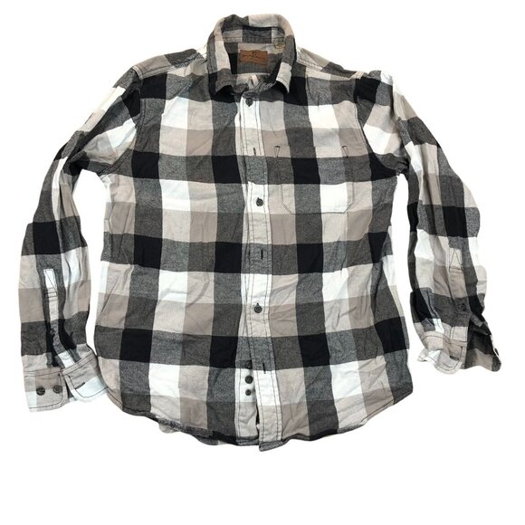Woolrich Mens Button-Up Shirt Medium White Gray Long-Sleeve Casual Top Pocket - Picture 1 of 8